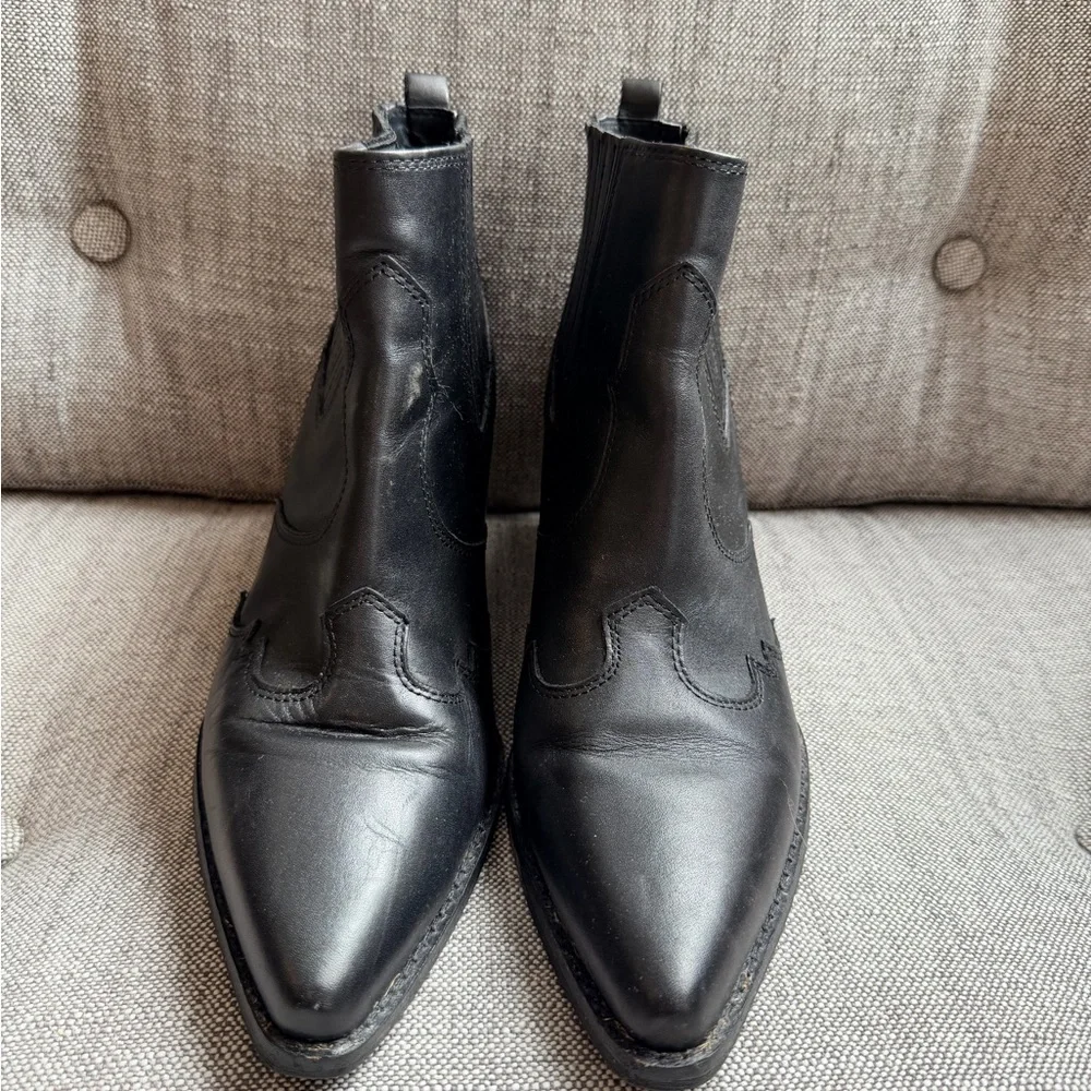 Sam Edelman Black Leather Ankle Boots - Picture 2 of 3